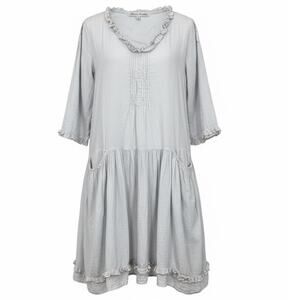 JP and Mattie Cotton Tunic Light Blue Dress Small Boho Prairie Cottage Lagenlook